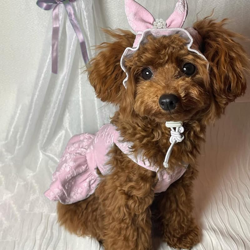 Vestido princesa para perro color rosa talla Large miniatura 3
