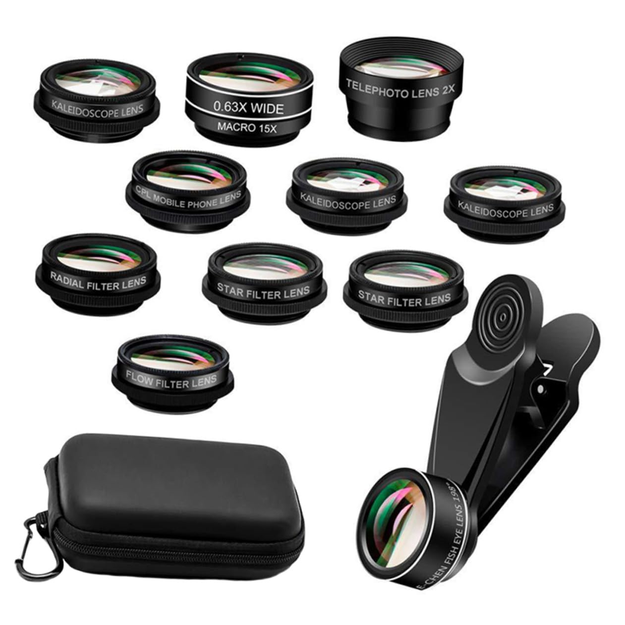 Abaodam 2juegos Lentes Fotográficas Externas para Teléfonos Móviles Lente Gran Angular y Macro Clip De Sujeción Incluido Compatible Diversos Dispositivos Material De Óptico