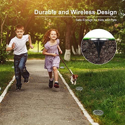 LYHOPE Solar Ground Lights Outdoor, 16 Pack 8 LED Solar Disk Lights Waterproof Garden In-ground Pathway Lights Landscape Lighting for Lawn,Yard,Deck,Patio,Walkway (Warm White) - 5