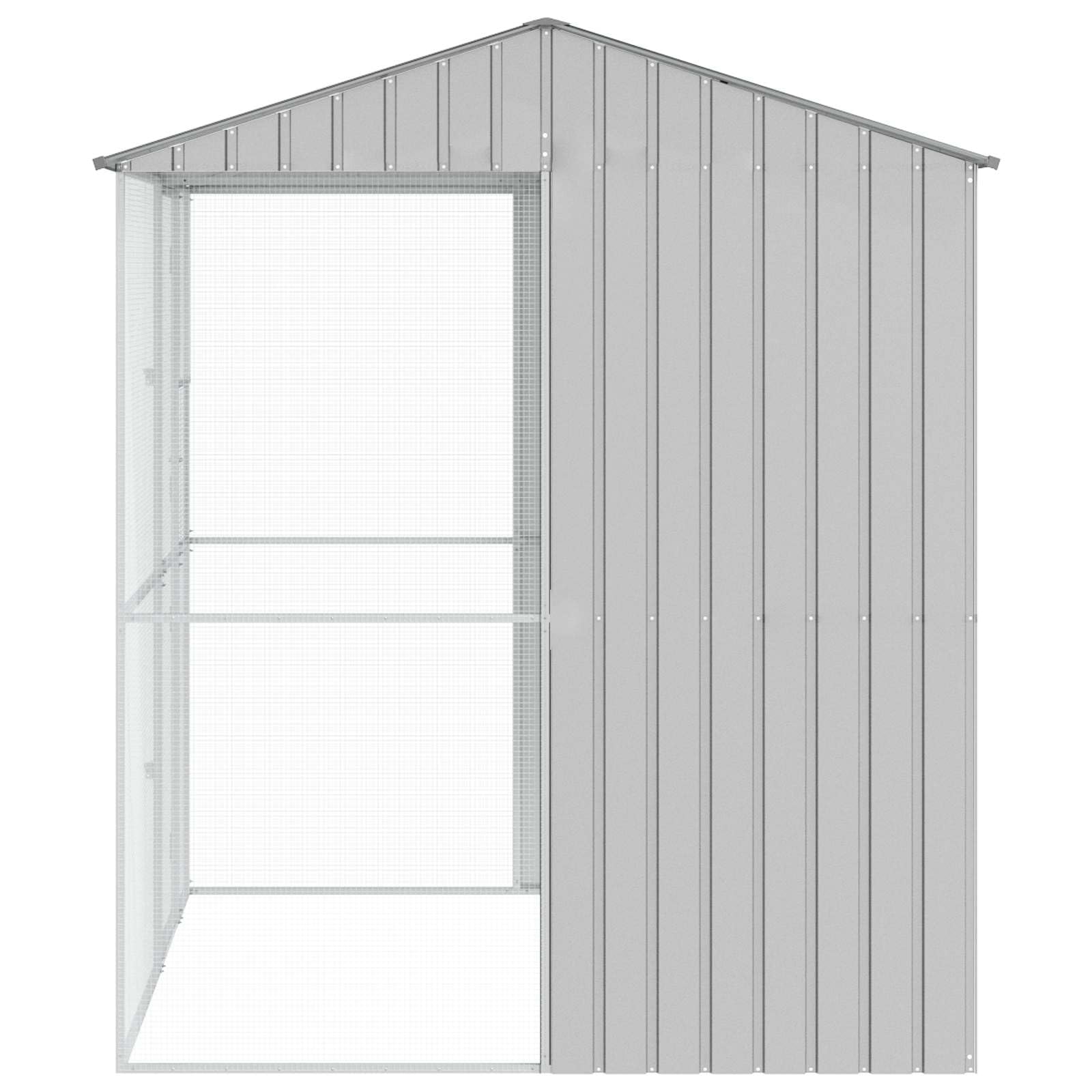 Vogelkäfig Grau 215 x 210 x 247 cm Verzinkter Stahl,Tier- & Haustierbedarf,Haustierbedarf,Vogelbedarf,Vogelkäfige & -ständer,Grau,68.7 kg-3325175