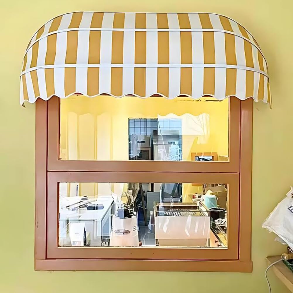 Auvent de fenêtre jaune pour protéger votre entrée de maison du soleil