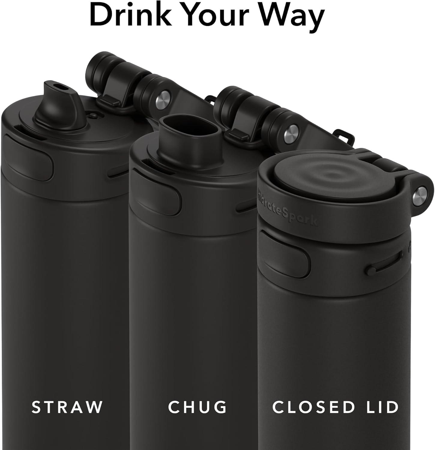 Hidrate Spark PRO 2 – Smart Hydration Bottle with Drink Reminders & Water Tracking, 21oz Stainless Steel – Syncs with Apple Health, Fitbit, Smart Rings & Smart Watches - Straw Lid - Black - Image 8