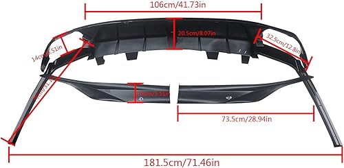 Miniatura 6 de NINTE Difusor trasero para Honda Accord 2018-2022 con luz de freno W/LED, difusor de parachoques trasero + delantal de esquina, borde de parachoques
