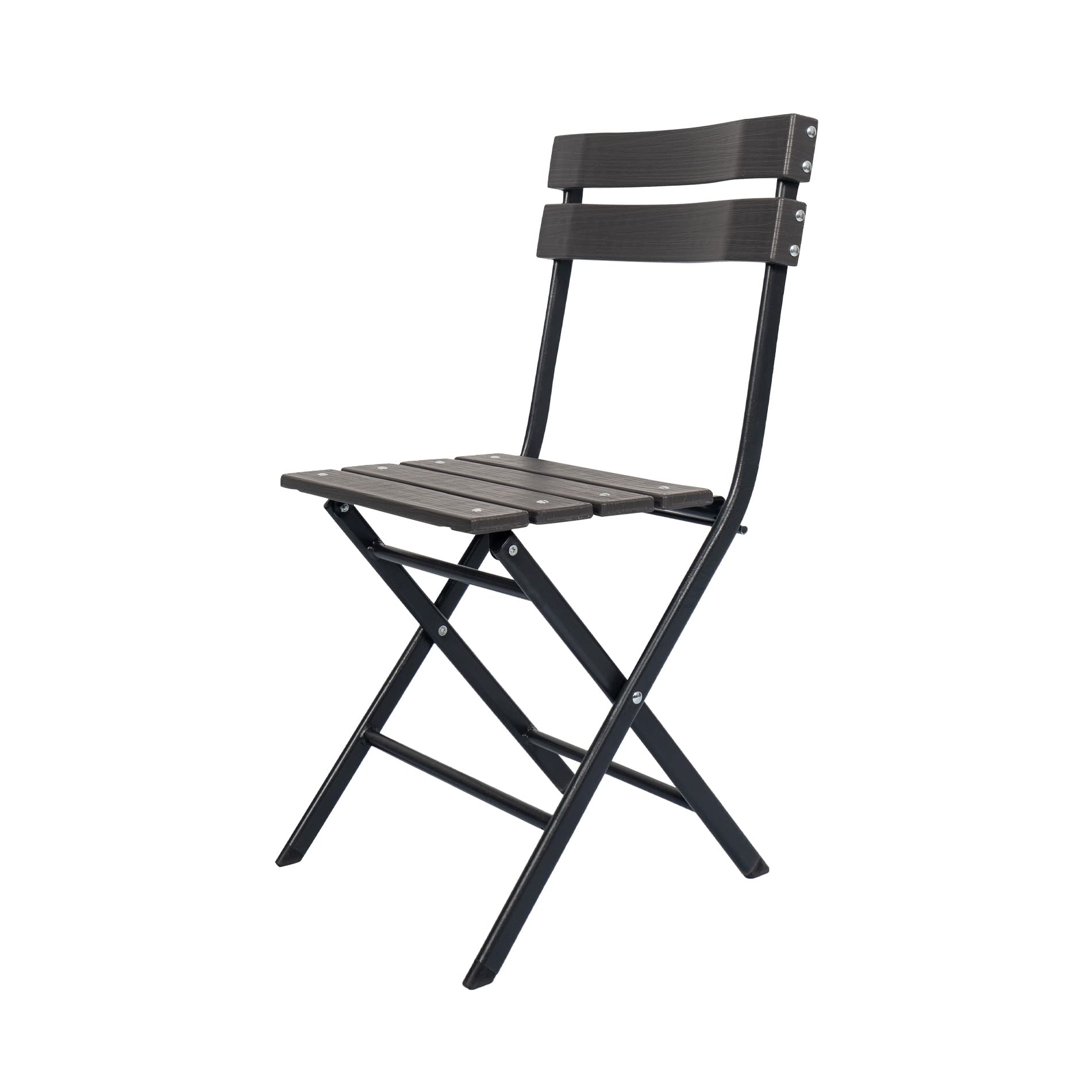 Rebecca Mobili Set 2 Sedie Pieghevoli, Sedie Da Esterno Richiudibili, Plastica Acciaio, Grigio Nero, Giardino Balcone Bar - Misure HxLxP: 78 x 37 x 45 cm - Art. RE6705