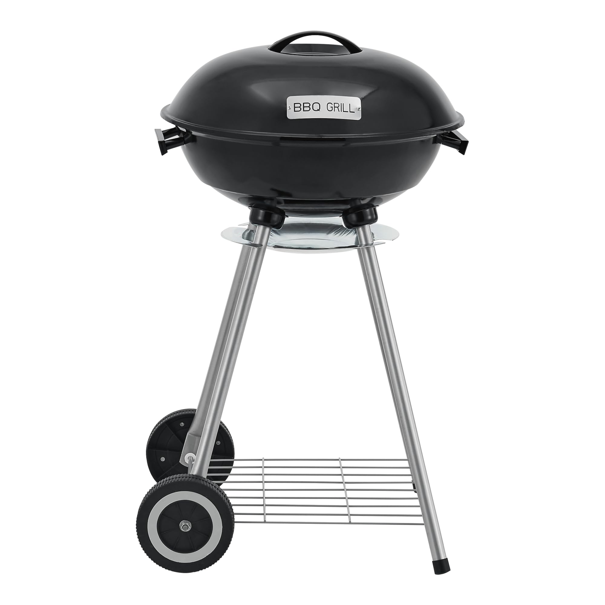 casa.pro Barbecue Sferico a Carbonella BBQ Grill Portatile Carrello Barbecue da Esterno Picnic BBQ con Coperchio Griglia in Acciaio Inox Ripiano 80 x 49 x 47 cm