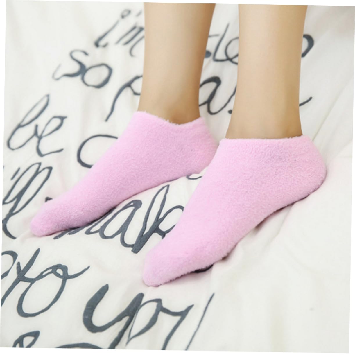 Healeved 3paia Calzini Gel Idratanti Per Trattamento Di Pelli Screpolate Calzini Per Spa Piedi Rosa Per Umidità e Comfort Per Uso Con Idratante e Lozione Corpo