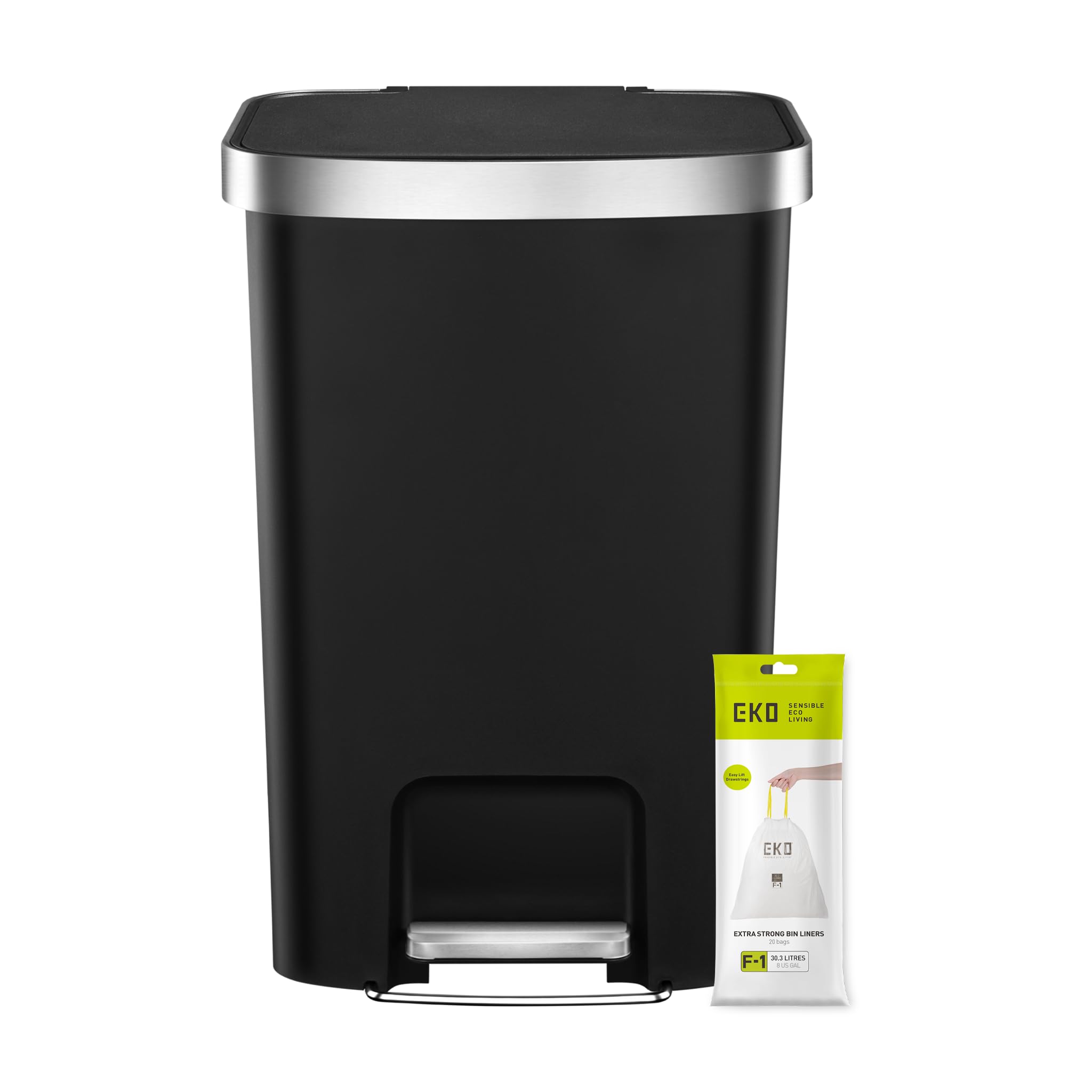 Eko Hana Recycling Bin 25+25L - Black