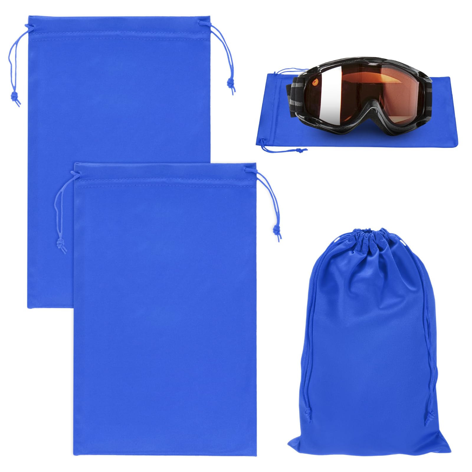 M METERXITY 2-Pack Ski Goggle Bag, 9.8" x 5.9" Soft Microfiber Pouch Bags Protective Storage Bags Case with Drawstring for Snow Goggles/Camera Lenses/Sunglasses [Blue] — image 1