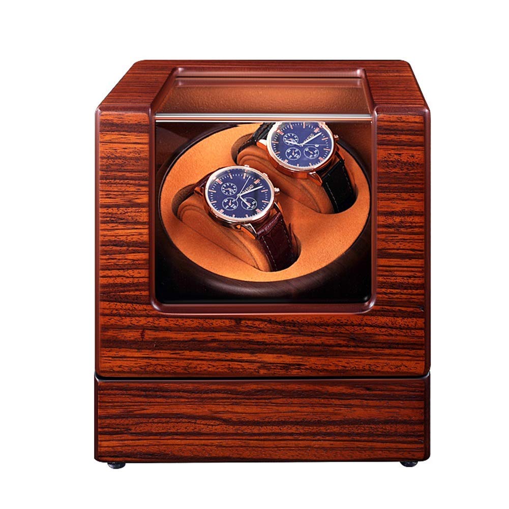 Uhrenbeweger aus Holz für mechanische Uhren, automatischer Aufzug, leiser Motor, 5 Rotationsmodi, Luxus, 2+0