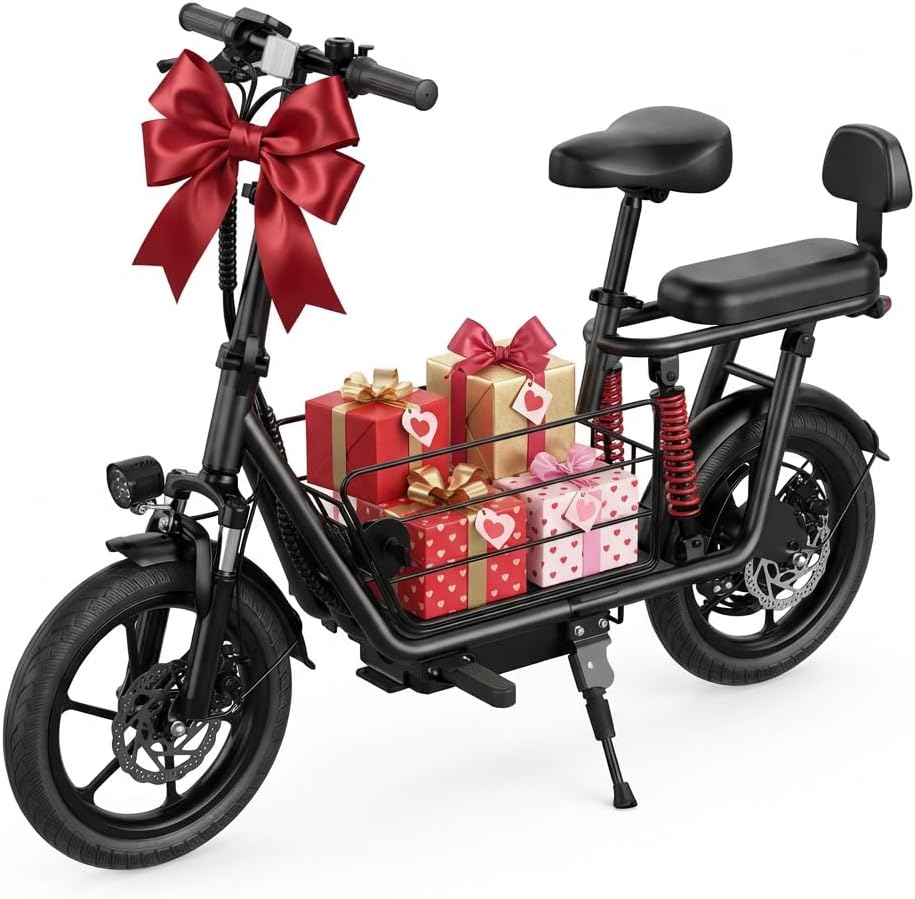 14"/ 16" Electric Scooter with Seat for Adults, 25/40 Miles Range & 20MPH, 850W/ 819W Peak Motor, Dual Suspension, Cruise Control, UL2272 Certified 2 Seat Foldable E Scooters with Basket, 330LBS Load