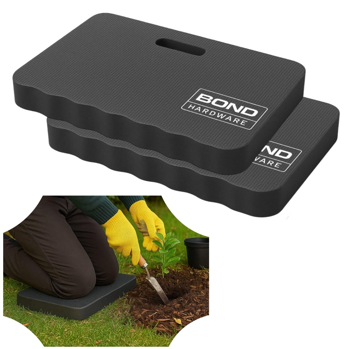 Deejaah Garden Kneeling Pad 2 Pack – Extra Thick 4cm Kneeler Cushion Water Resistant, Lightweight with Carry Handle Portable – Large 45 x 28 Cm Size Ideal for Gardening, Cleaning, Indoor Outdoor Work
