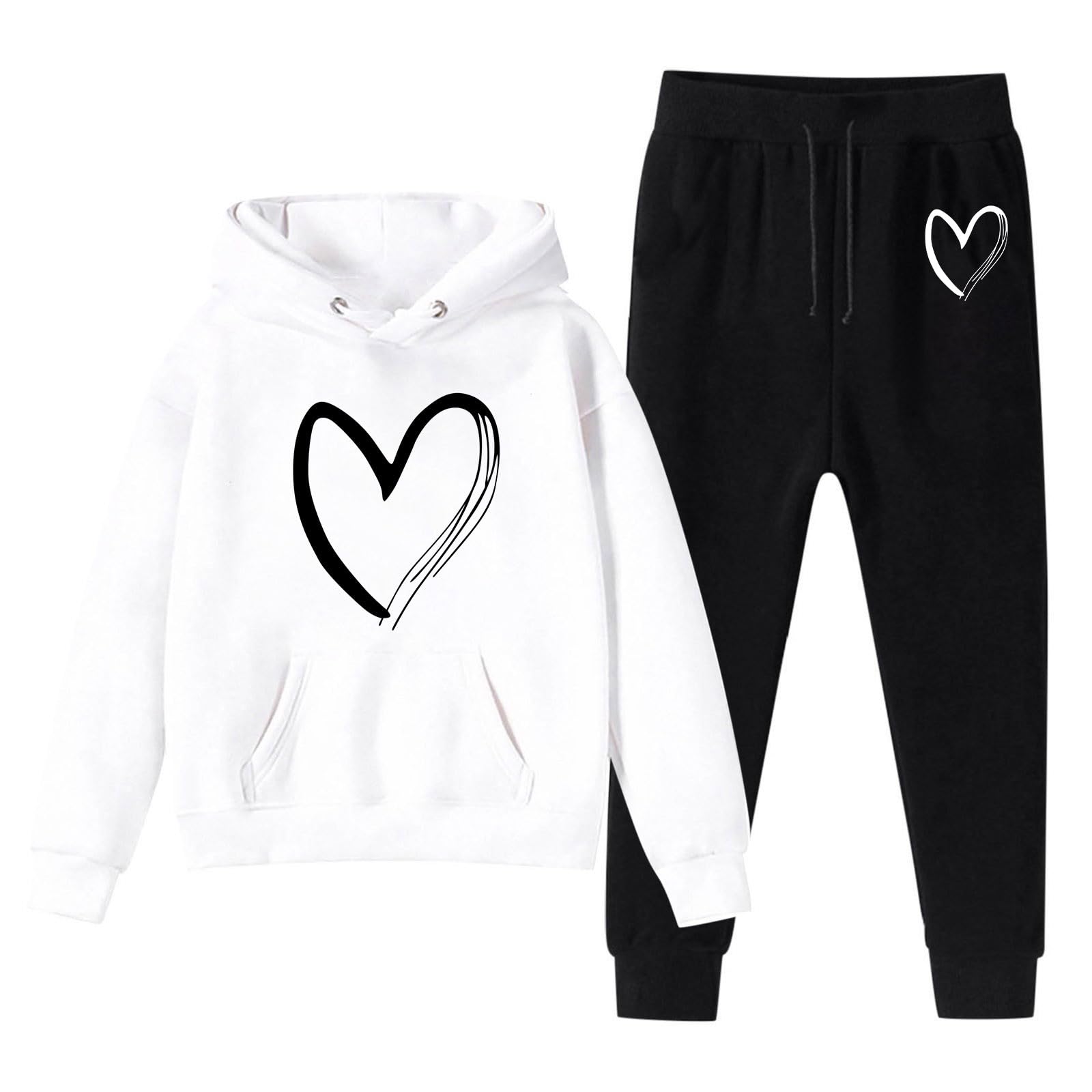 Completo Elegante Bambino- Tuta Bambina- Felpa per ragazze bambini ragazzi bambini tuta con cappuccio unisex in due pezzi felpa con cappuccio pantaloni sportivi