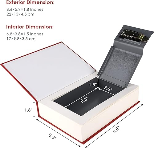 Miniatura 2 de Caja fuerte con libro de diversión con cerradura de combinación (1.8 pulgadas de profundidad x 5.9 pulgadas de ancho x 8.6 pulgadas de alto), caja