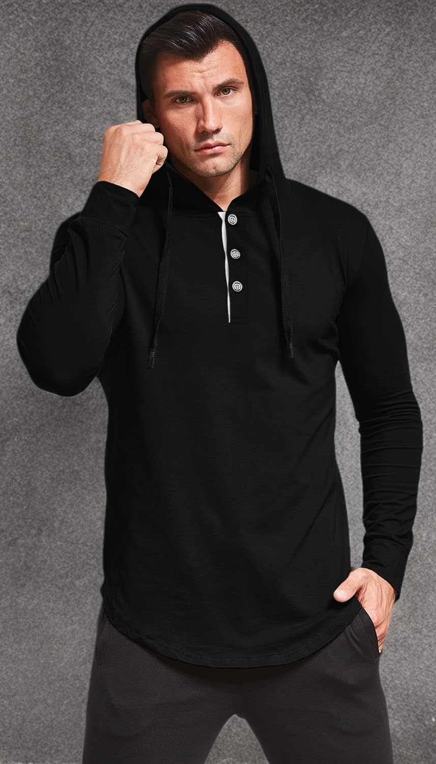 KUYIGO Men's S-5X Short&Long Sleeve Athletic Casual Plus Size Hoodies Sport Sweatshirt Hooded T-Shirts - Image 6