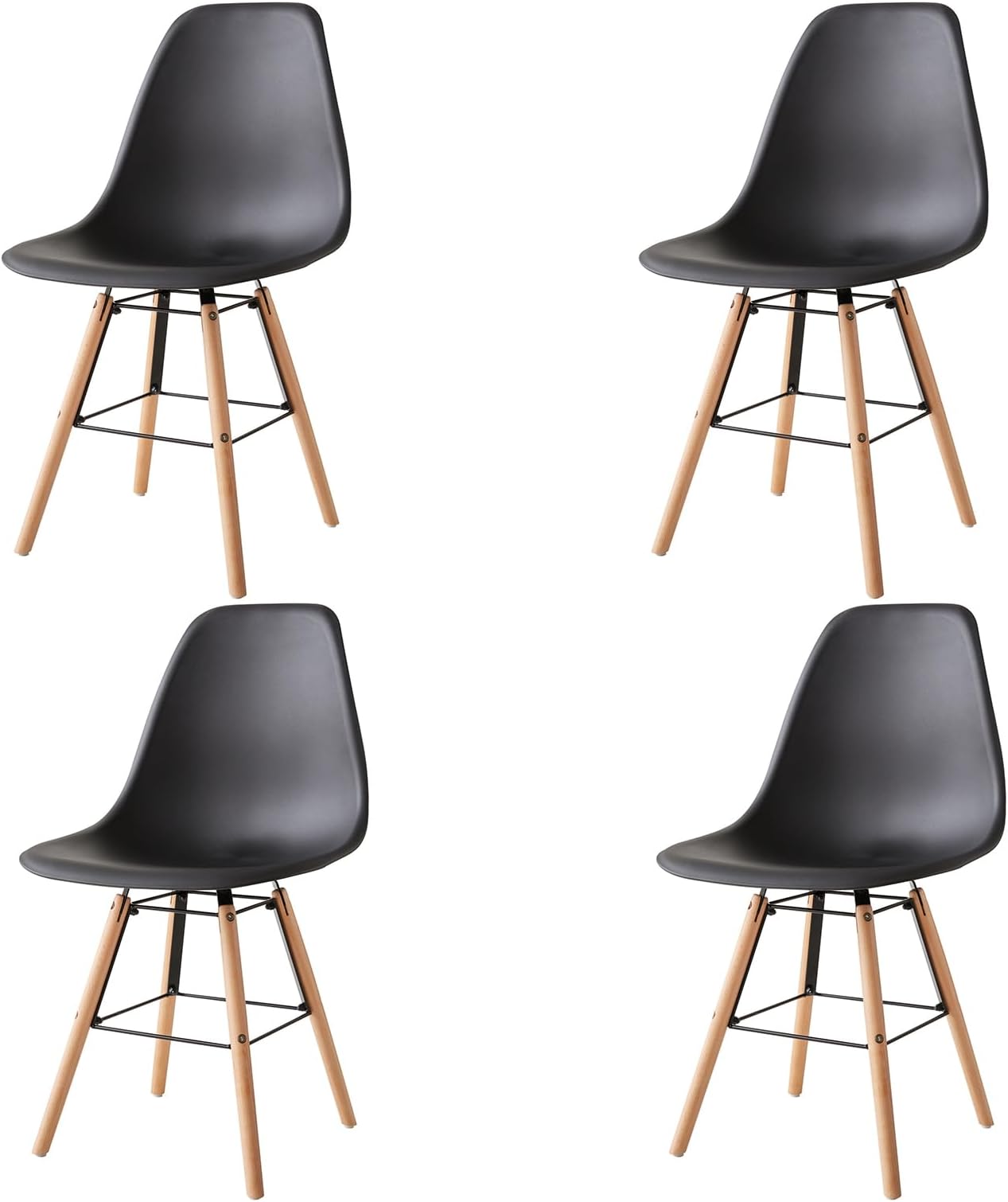 Nordlys - Lot De 4 Chaises De Salle A Manger Scandinaves Pieds Bois