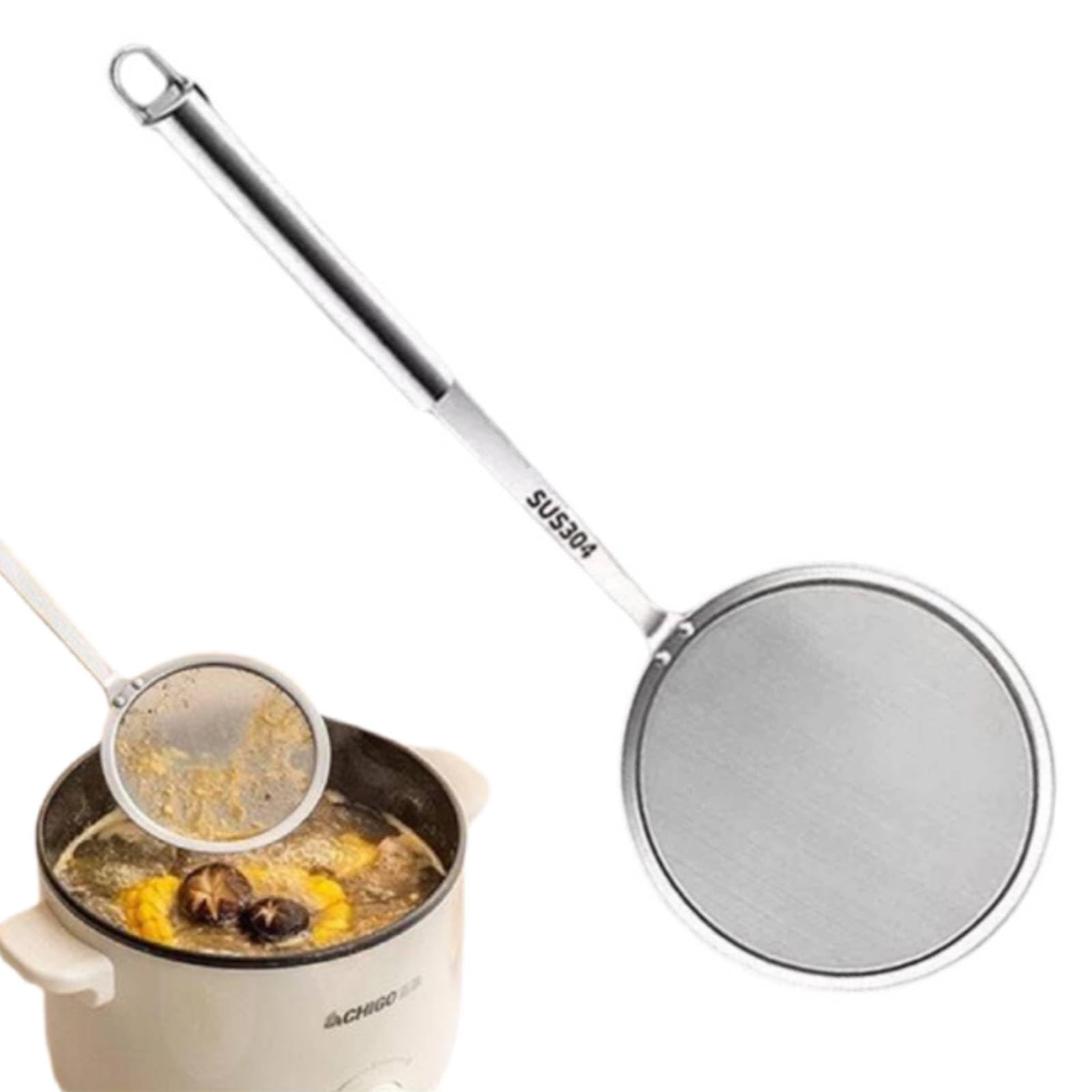 Colador de acero inoxidable premium con tamiz extrafino y mango largo para tu cocina