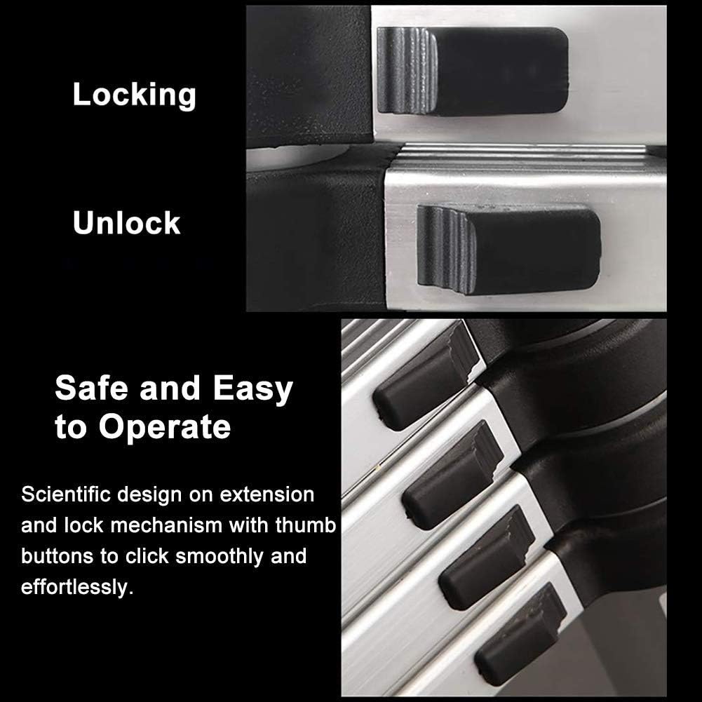 Telescopic Ladder Ladders Climb Telescoping Ladder with Stabilizer Bar Aluminum Telescopic Extension Ladder 440 Pounds Capacity (Color : 8m/26.2 Ft) Marriage