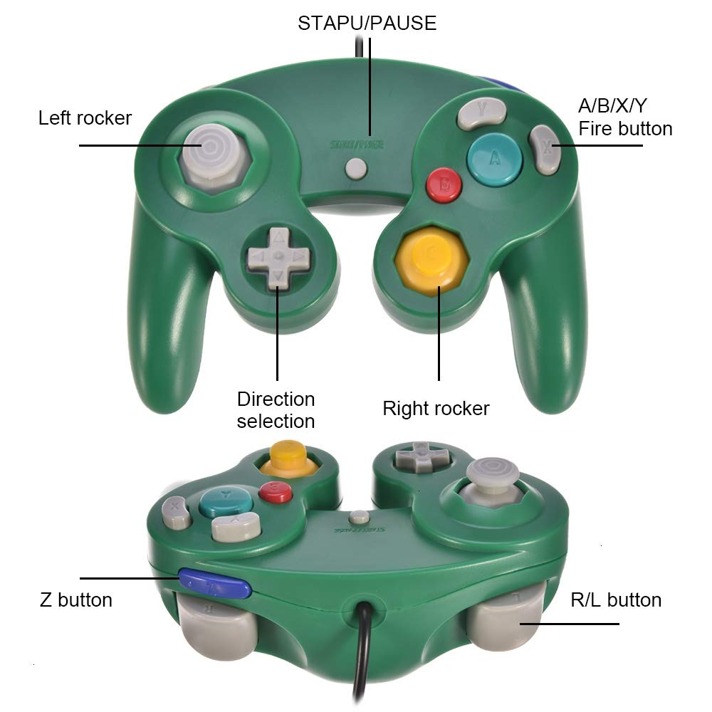 VOYEE Wired Controller/Gamepad for Nintendo Gamecube & Wii Console (Green)