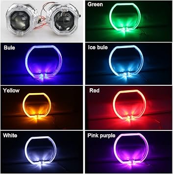 YSY 2Pcs 120MM green Square LED Guide Angel Eyes Auto Halo Rings Lights 9-36V