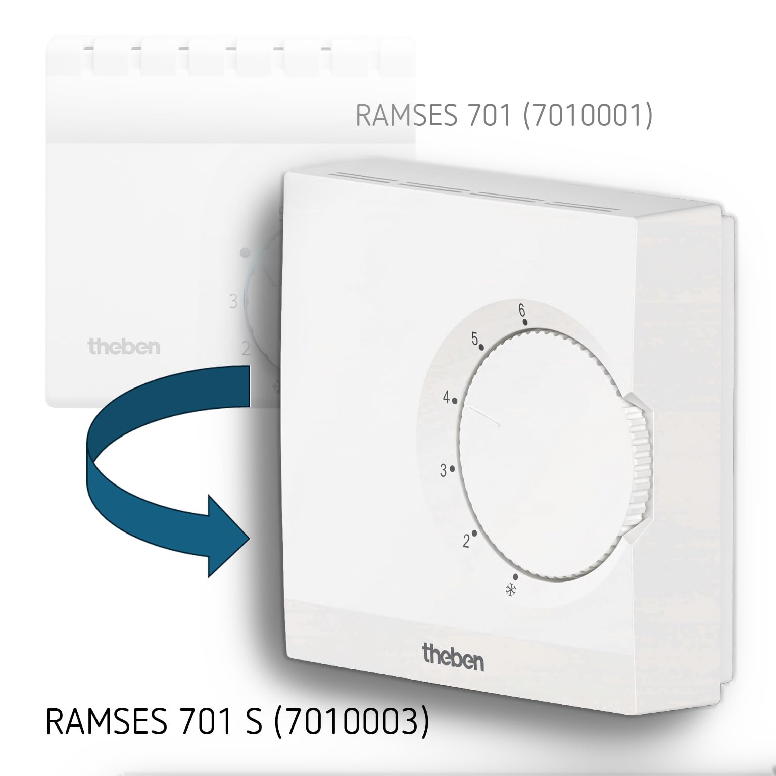 Theben 7010001 Ramses 701 I Thermostat d’Ambiance I Régulateur de température ambiante avec réduction Thermique