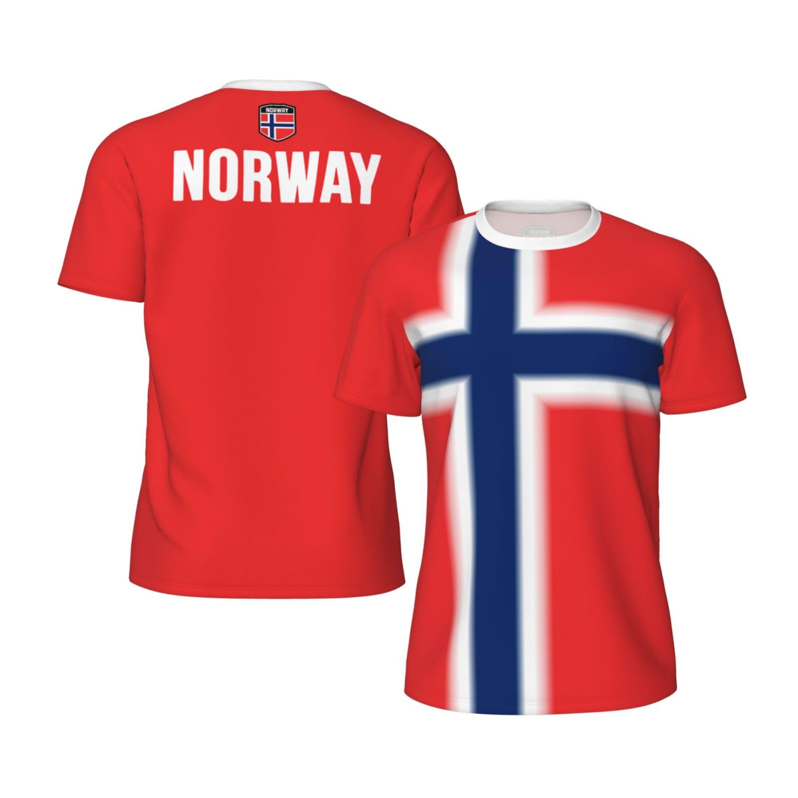 Fjqwklf Unisex Black Norway Flag Sports Jersey Mesh T-Shirt 3D Print For Running Cycling Soccer Fans Fitness Shirts