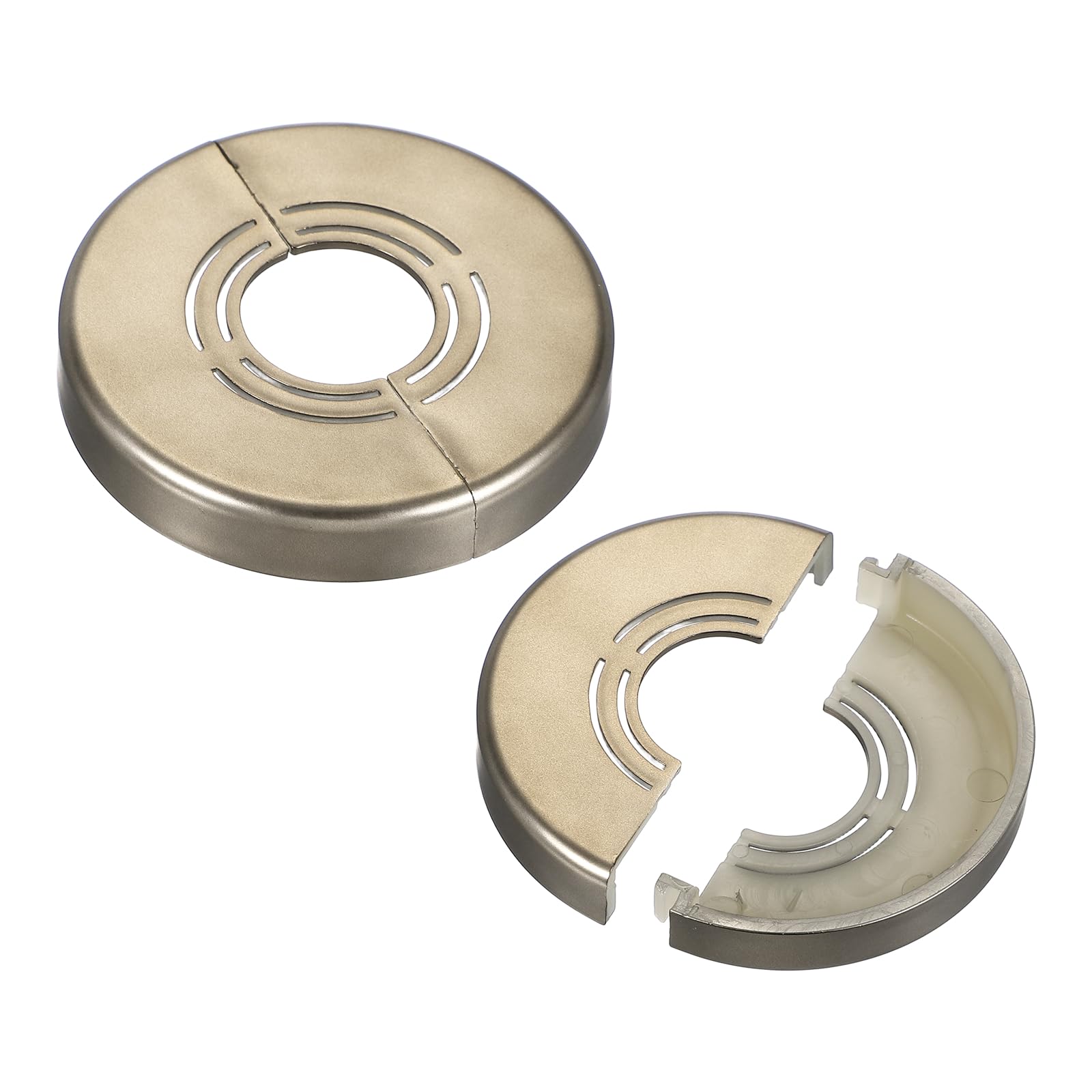 PATIKIL Wall Split Flange 0.8/1/1.3 Inch, 2Pcs 0.4" Thicken Cuttable ABS Round Escutcheon Plate Cover Buckle for Water Pipe Faucet Decoration, Grey