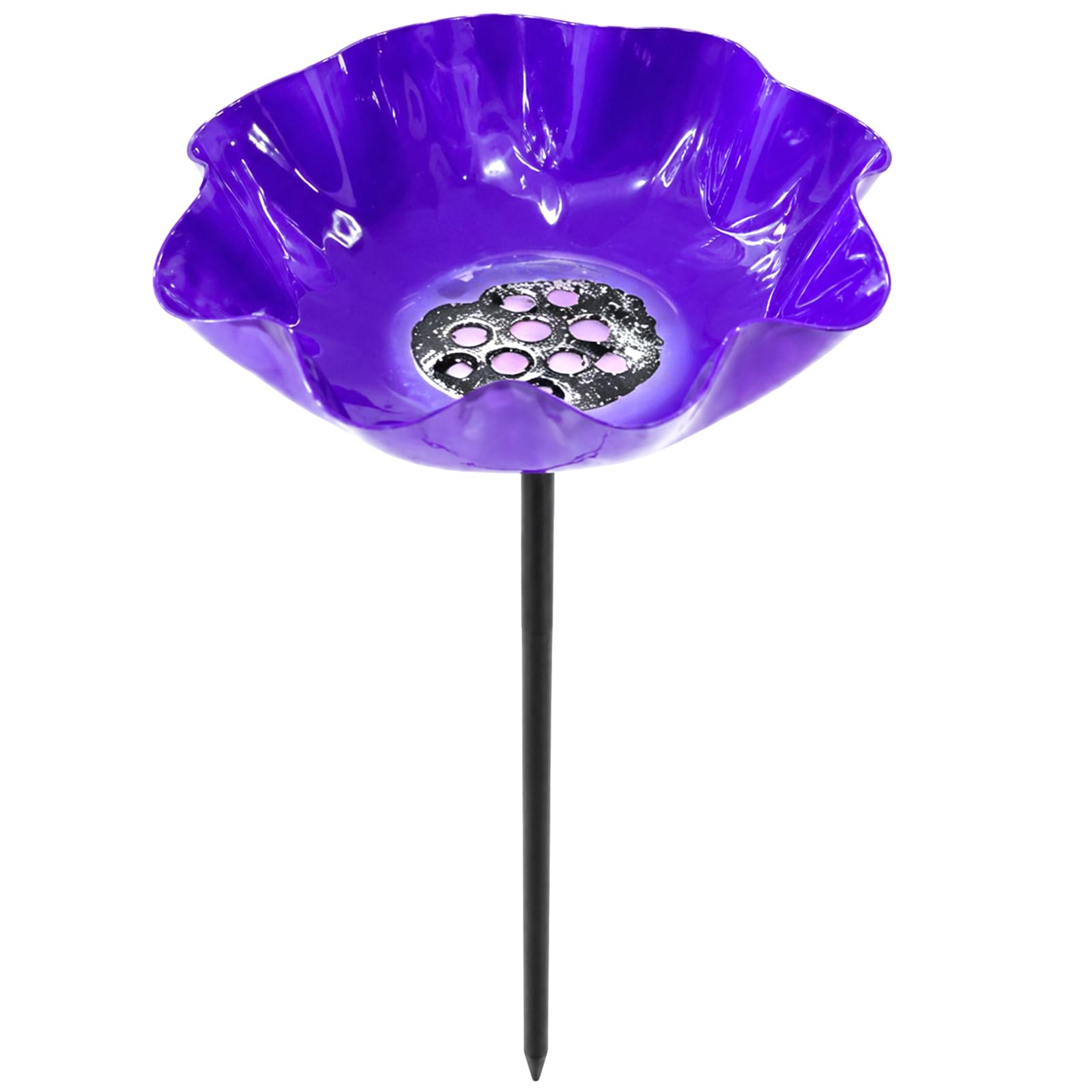Metal Flower Bird Bath, Handmade Flower Butterfly Bee Water Feeder with Long Stake, Creative Outdoor Birdbath Bowl for Garden, Yard, Lawn & Patio Decor, Delicate Garden Gift for Birdwatchers โ image 1