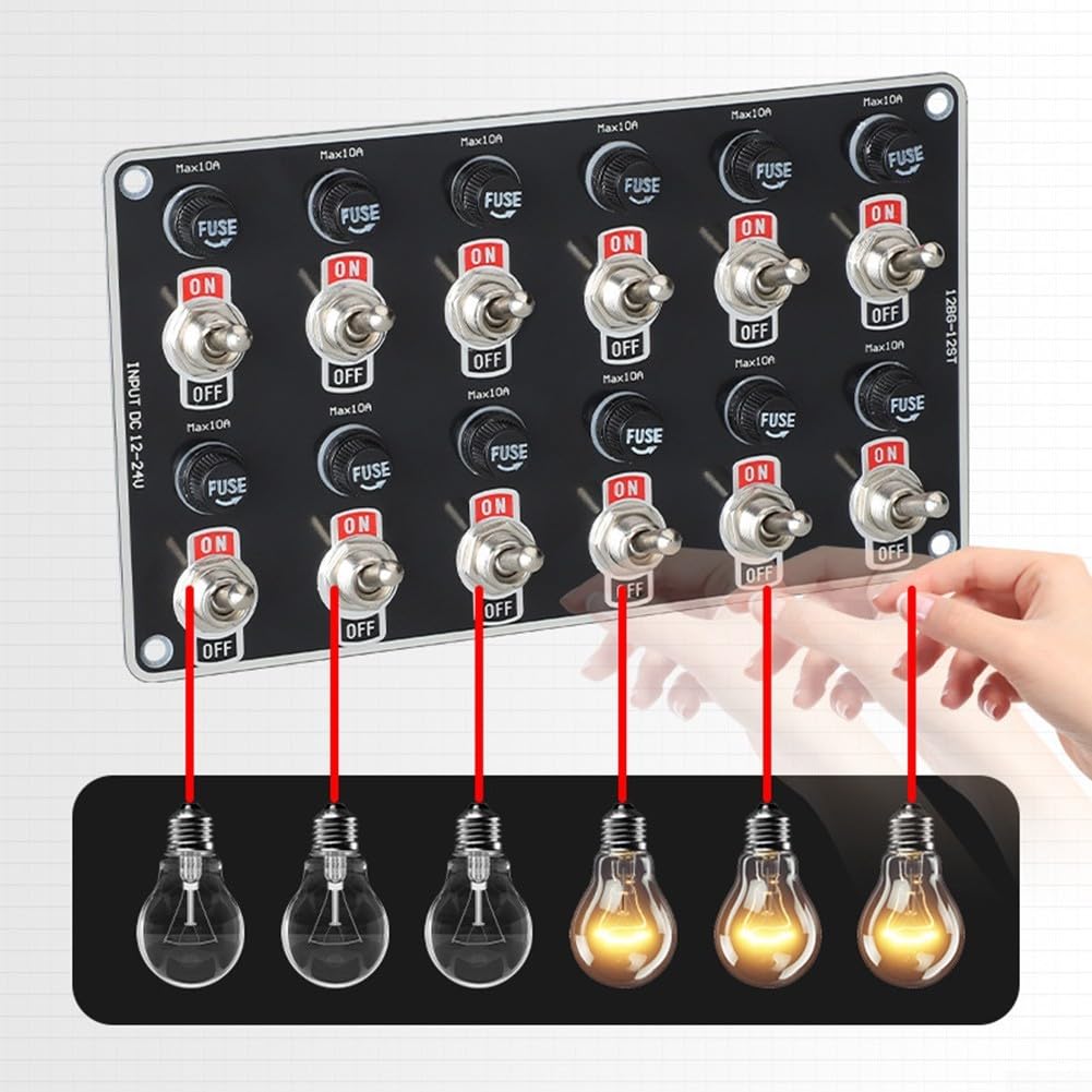 12 velocidades para panel de conmutación toggle de aluminio impermeable 12