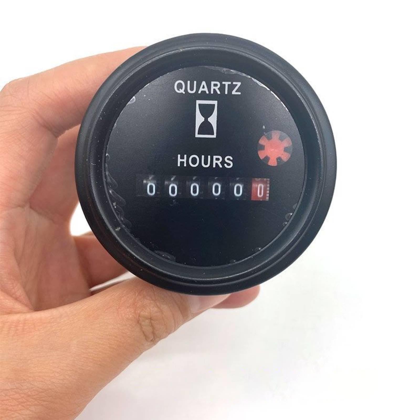 Set de bornes de connexion, compteur horaire à quartz, testeur de jauge de compteur horaire à quartz rond précis à 6 chiffres 12-36V, minuterie antichoc pour véhicule d'ingénierie de générateur