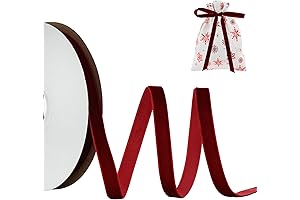 TONIFUL Burgundy Velvet Ribbon for Christmas Ornaments