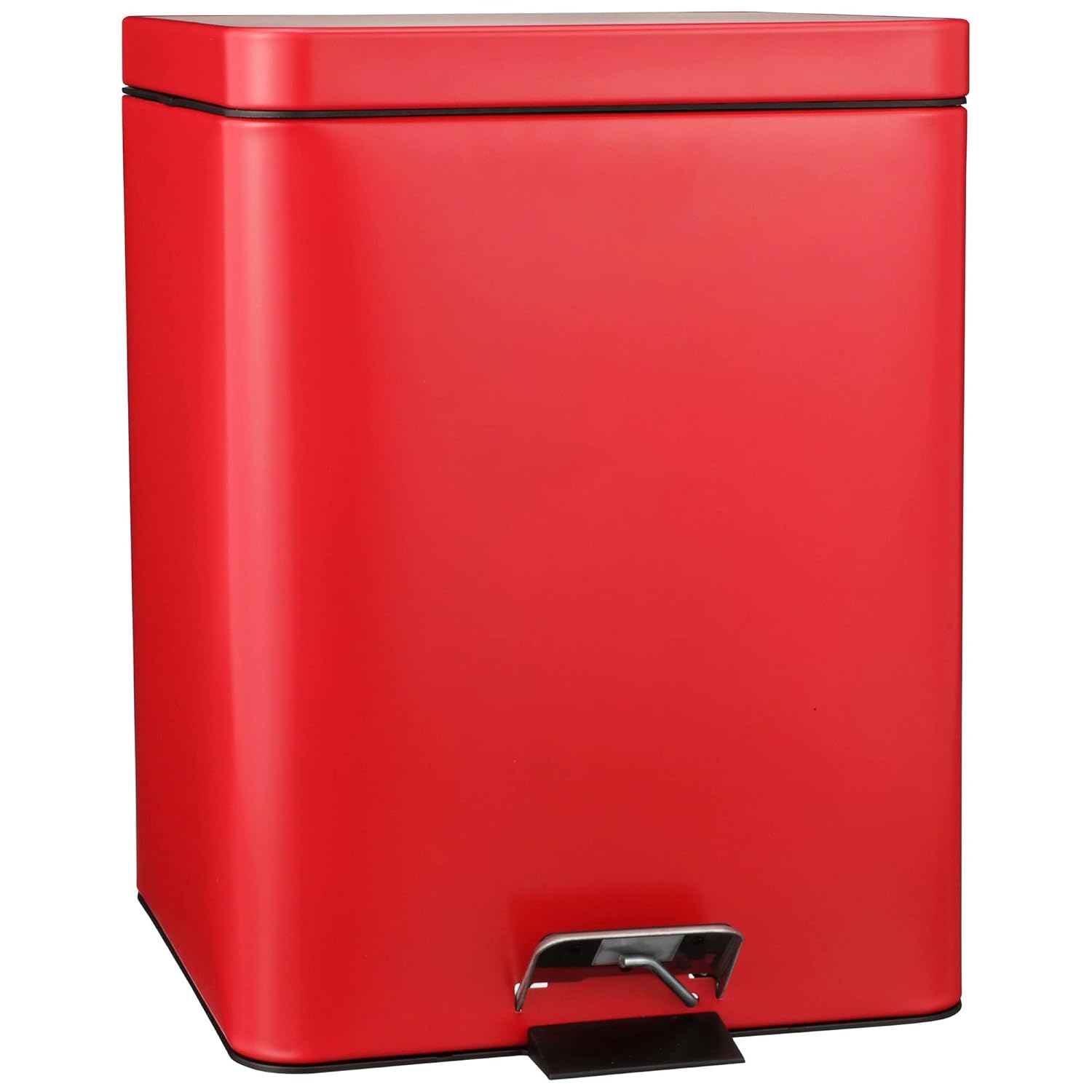 McKesson 81-35270 Entrust Waste Can, Steel, Square, 17-1/4 Height, 11-3/4 Width, 11 Length, 5 gal, Red, Square