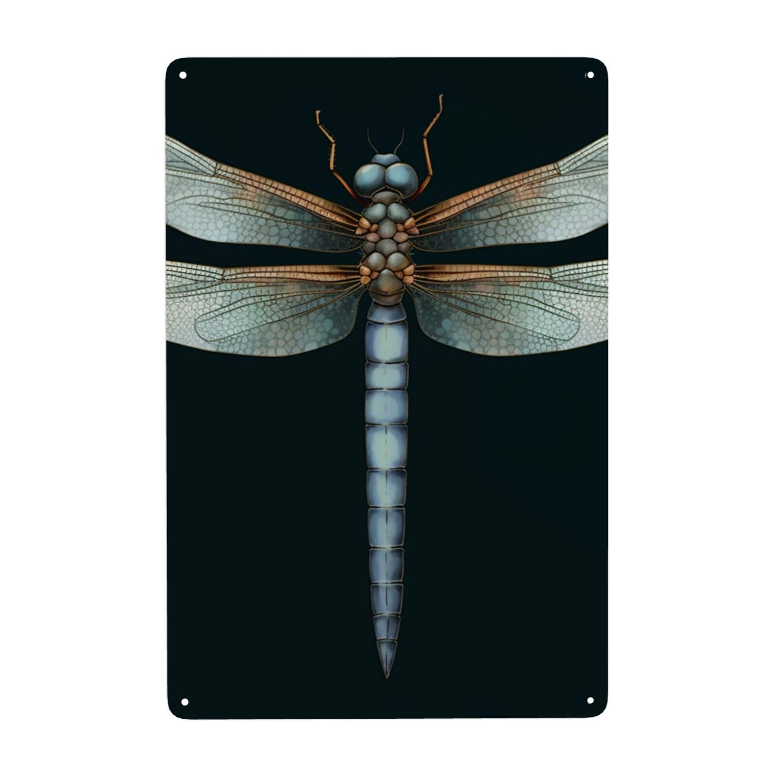 Vintage Metal Tin Signs Retro Garage Signs Stylish Wall Art Plaques for Home Decor Unique Poster 8x12 Inch Dragonfly Metal Sign Outdoor Wall Decorations Gifts