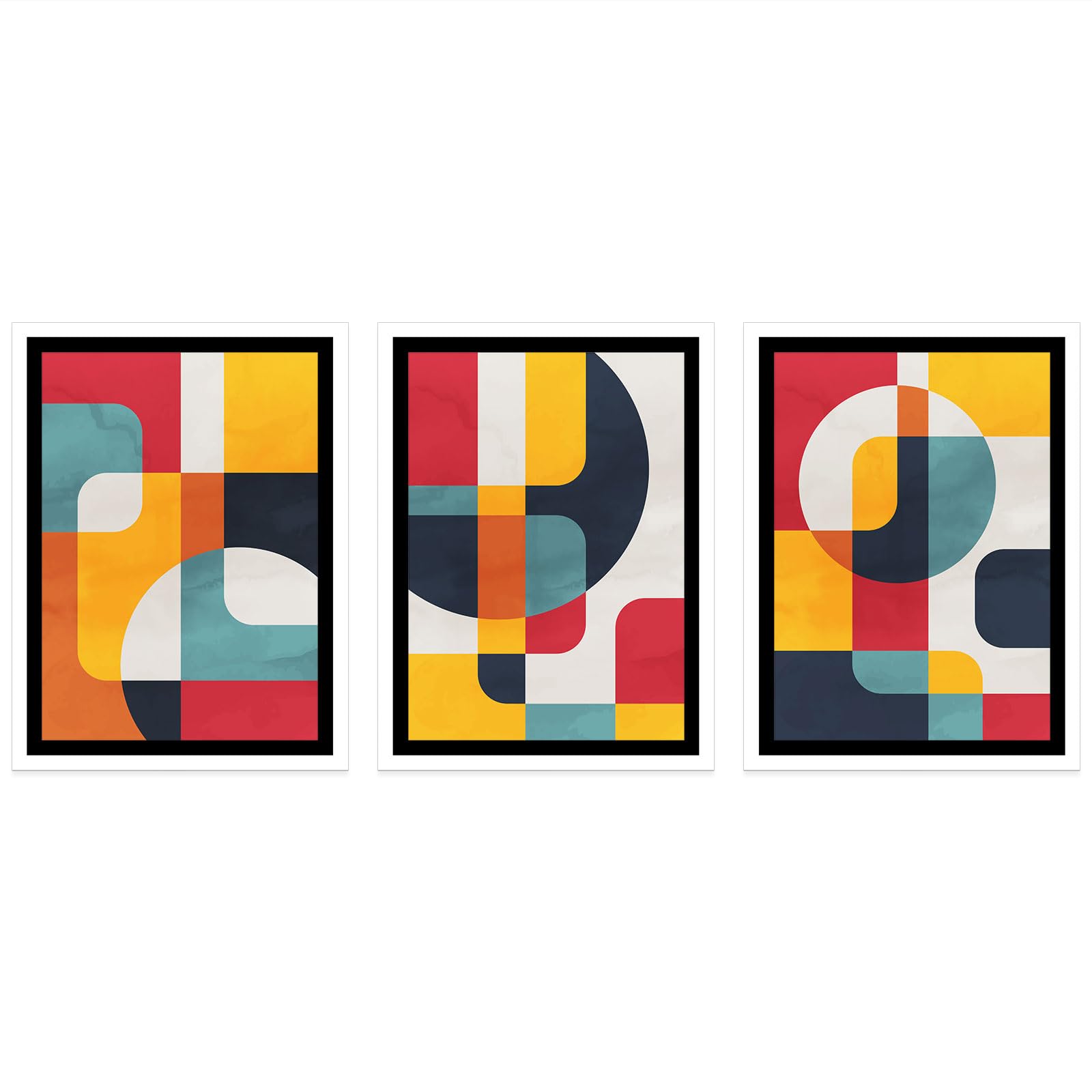 Lumalea - Zestaw 3 plakatów, tryptyk z geometrycznym wzorem, obraz na całej stronie, 3 plakaty, 50 x 70 cm