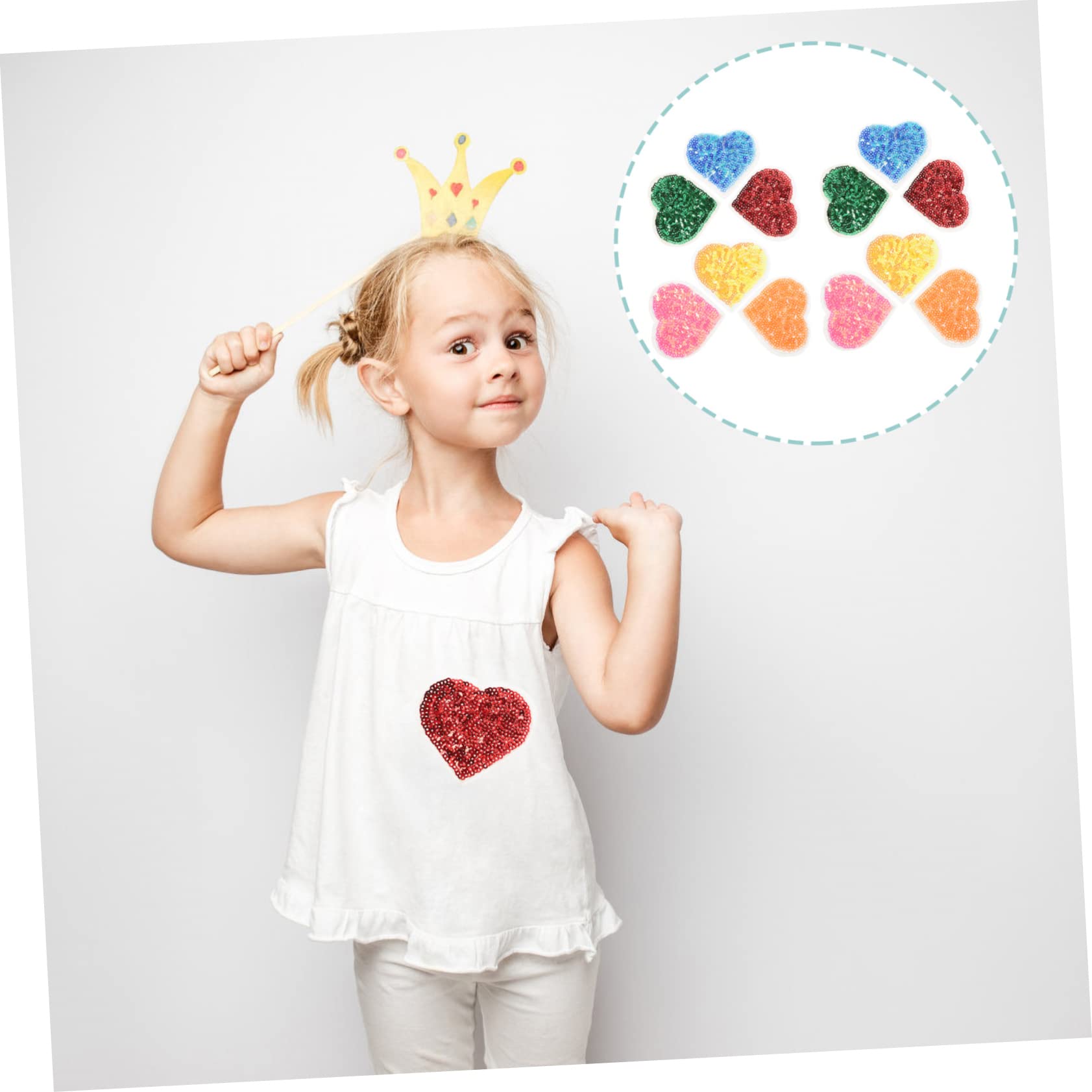 EXCEART 60 Stk Paillettenbestickter Stoffaufnäher Mini- Kleiderflicken Gestickte Aufnäher Für Kinder Wildleder Flicken Zum Aufbügeln Glänzende Herzflecken Patch Zubehör Polyester