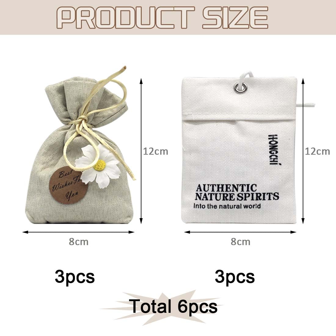 Paquete de 6 sobres de fragancia recargables, bolsas de aroma de mazorca de maíz lavanda y fresia para armario, cajón de automóvil, ambientador natural de larga duración, bolsas de tela de