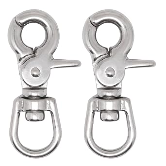 2 Pcs 2.56" Trigger Snaps Swivel Hooks, 316 Stainless Steel