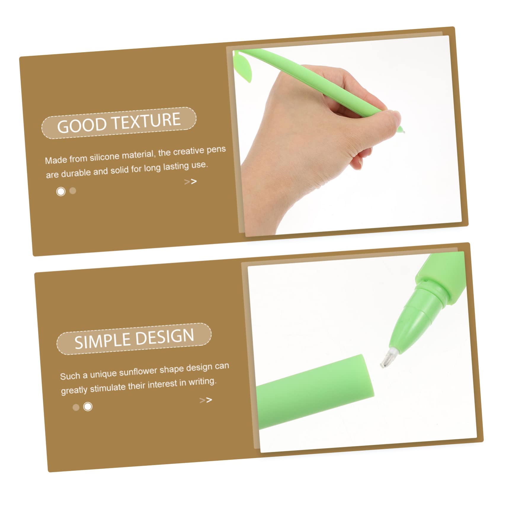 Didiseaon 18 Pcs Stylo En Silicone Tournesol Stylos Neutres s à Prise Confortable à Fleurs à Bille Roulante à Encre Gel De Nouveauté Floraux Gel De Silice
