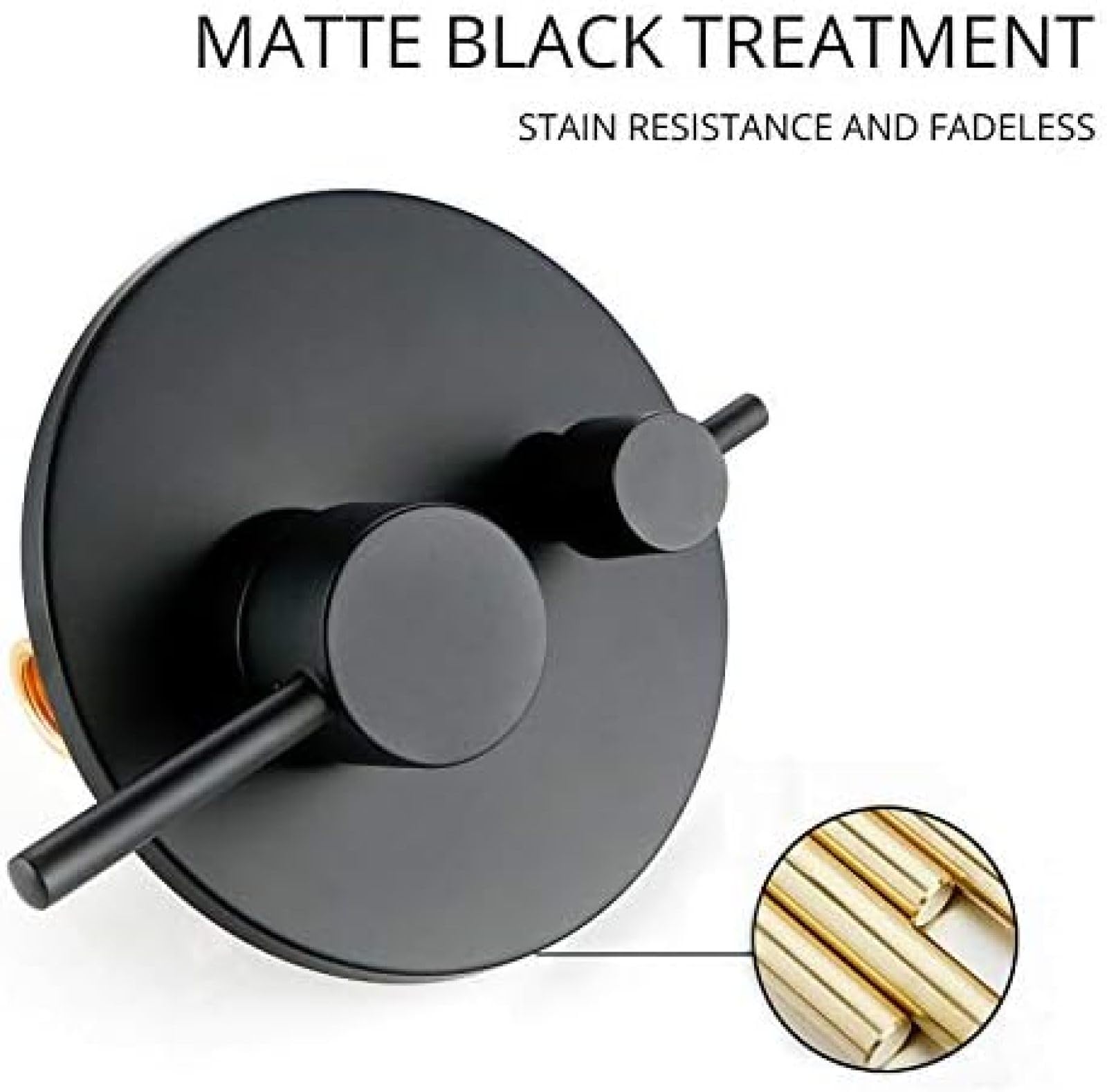 Soffione Doccia a Parete in Ottone Nero Set Doccia Miscelatore Rubinetto Bagno Set doccetta