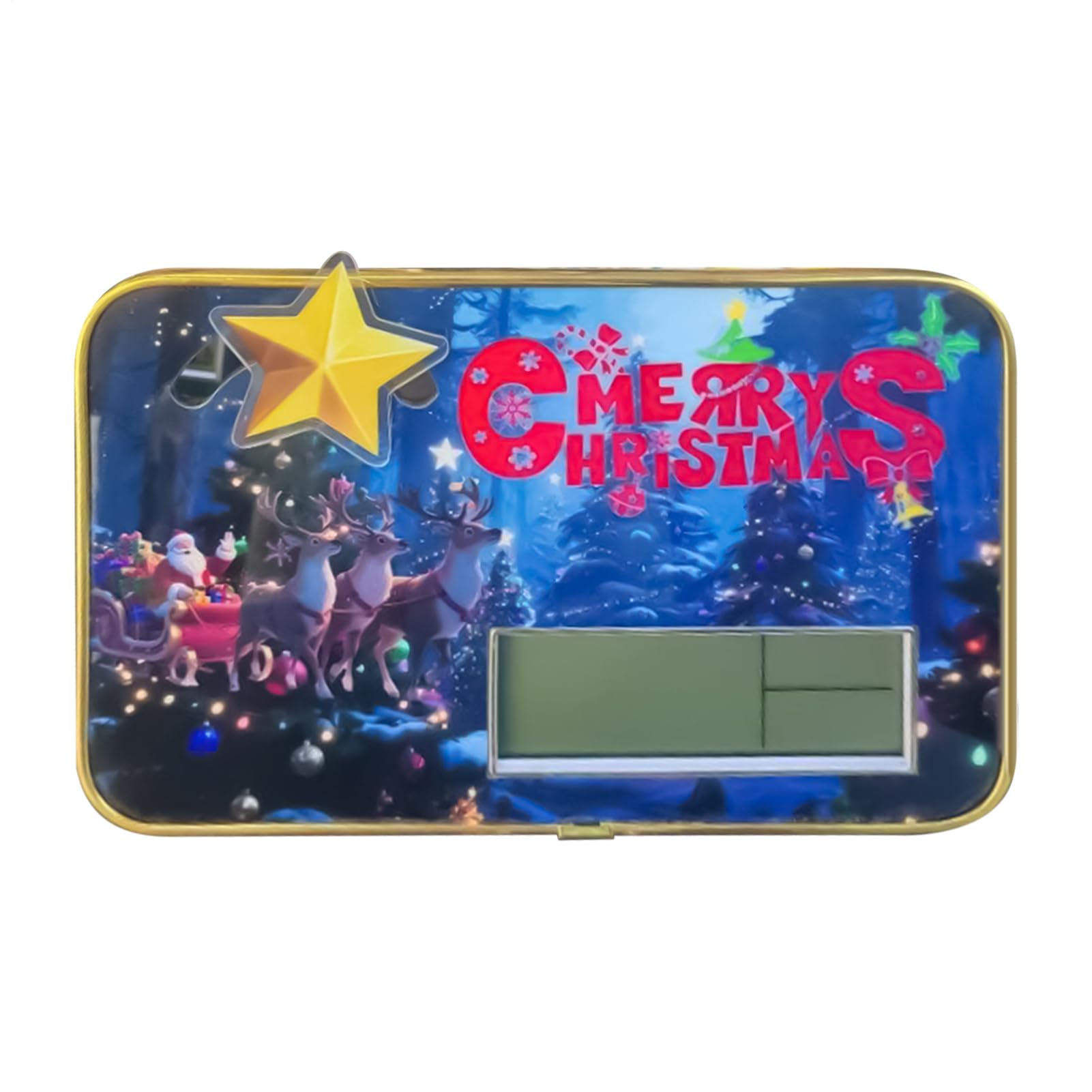 Horloge de Noël numérique bureau renne avec date et thermomètre design de fêtes