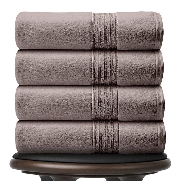 GC GAVENO CAVAILIA Grey Hand Towels 4Pack | Silver Hand Towels For Bathroom Set of 4 (50 x 80 Cm) | Fast Dry & Highly Absorbent Egyptian Cotton Towel | 450 GSM Hand Towel Spa Hotel Gym Towels Set
