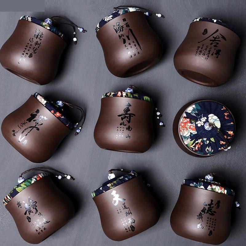 CMBSSTFC Boîtes de Cuisine Boîtes de thé de Sable Violet Pot de Stockage en céramique Boîte à thé Pot scellé Conteneur de thé Pot de Bonbons Organisateur de thé Réservoir de Stockage de Caddie à thé