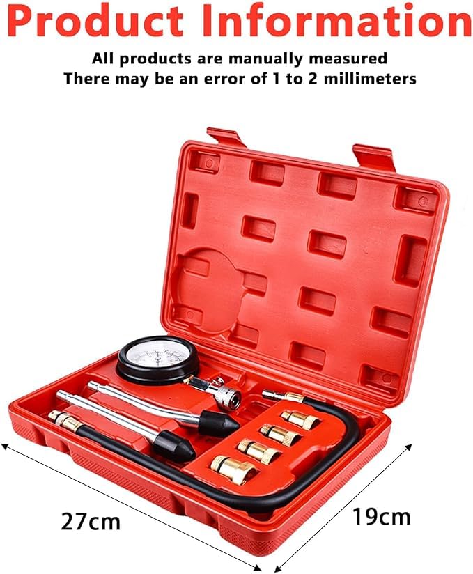 Tester Compressione Motori Benzina CCLIFE - Kit Professionale 0-300 PSI Con 4 Adattatori Per Auto E Moto - Foto 10