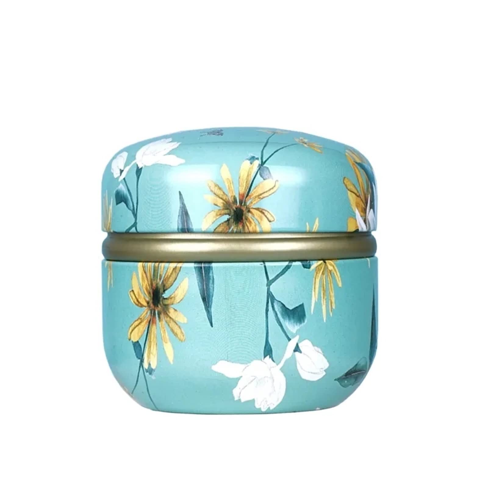 JINGYAN Tea Storage Jars Mini Flower Tea Sealed Storage Tank Travel Portable Round Jar Household Packaging Empty Iron Box