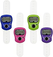 LKbeuuu 4PCS Electronic Finger Counters, 5-Digit LCD Digital Hand Tally, Resettable Clicker for Golf, Knitting, Lap Counting & Inventory
