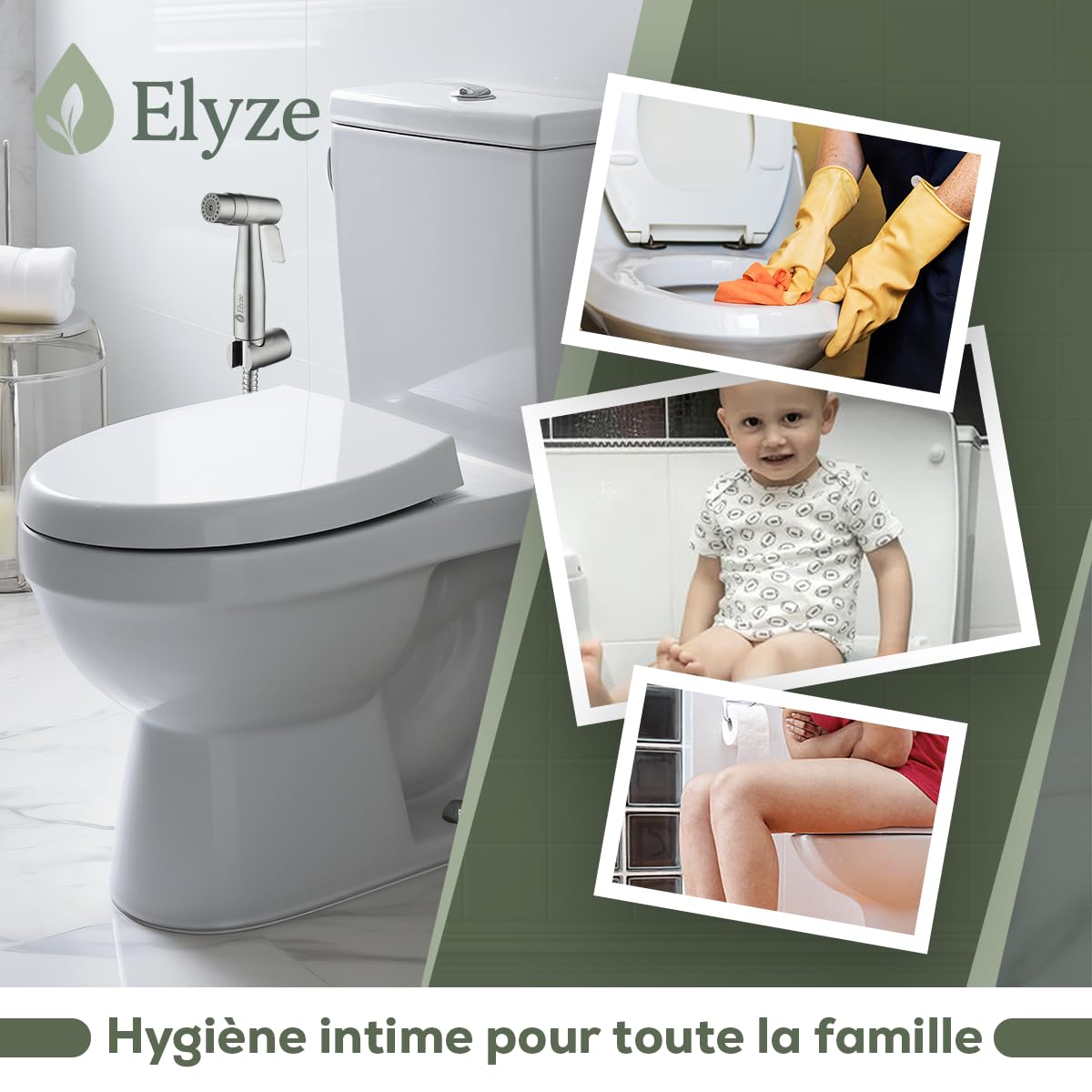 Elyze Douchette WC Inox 304 Brossé – Kit Complet Normes FR – Installation Facile – Garantie 3 Ans & SAV en France