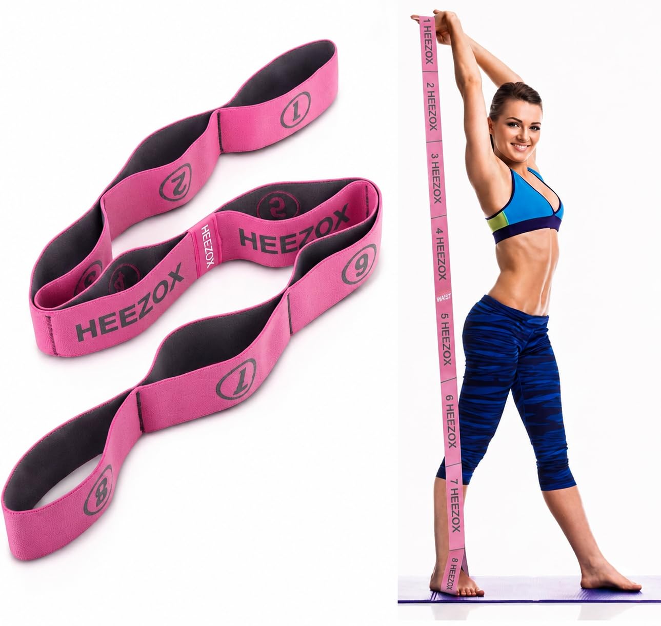 Stretch Strap, Multicolor | Elastic Yoga Stretching Strap, Multi-Loop, Physical Therapy, Pilates, Yoga, Dance & Gymnastics, Flexible Pilates Stretch Band-picture-15