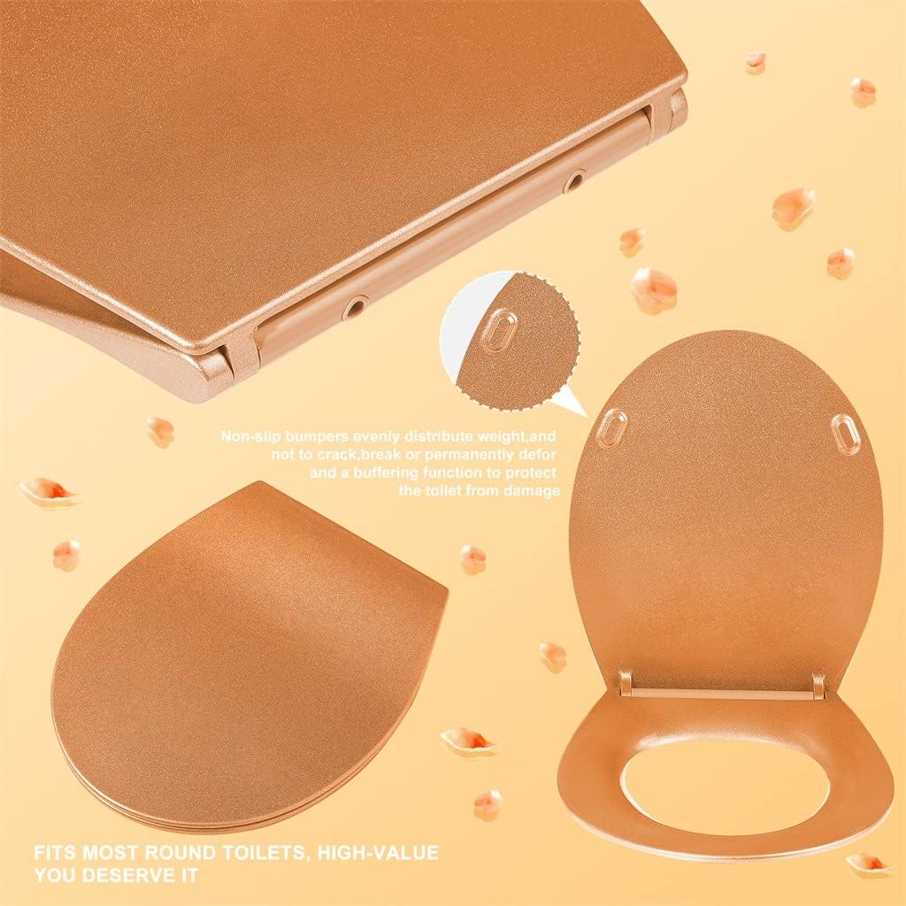 HBJWOV Button Golden Toilet Cover is Slow Down and No Noise Accessories