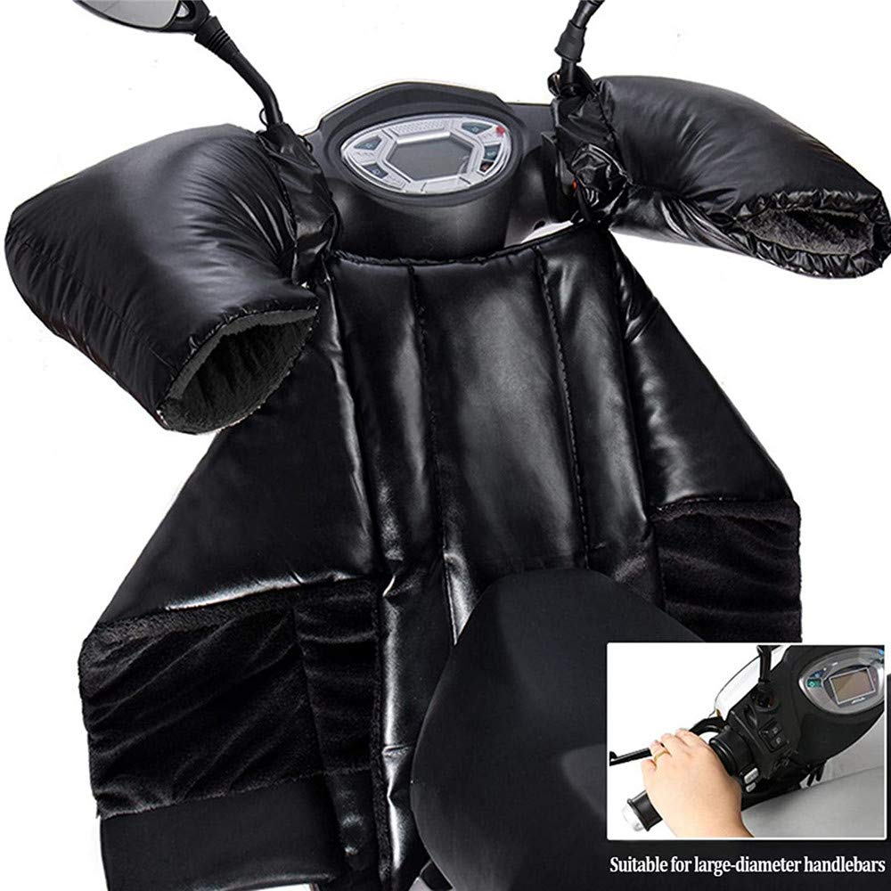 Housse De Moto Scooter Leg Cover, PU Cuir Imperméable Hiver Moto Électrique Pare-Brise Pare-Soleil, Augmenter L'épaississement Plus Velours Imperméable À La Pluie,B