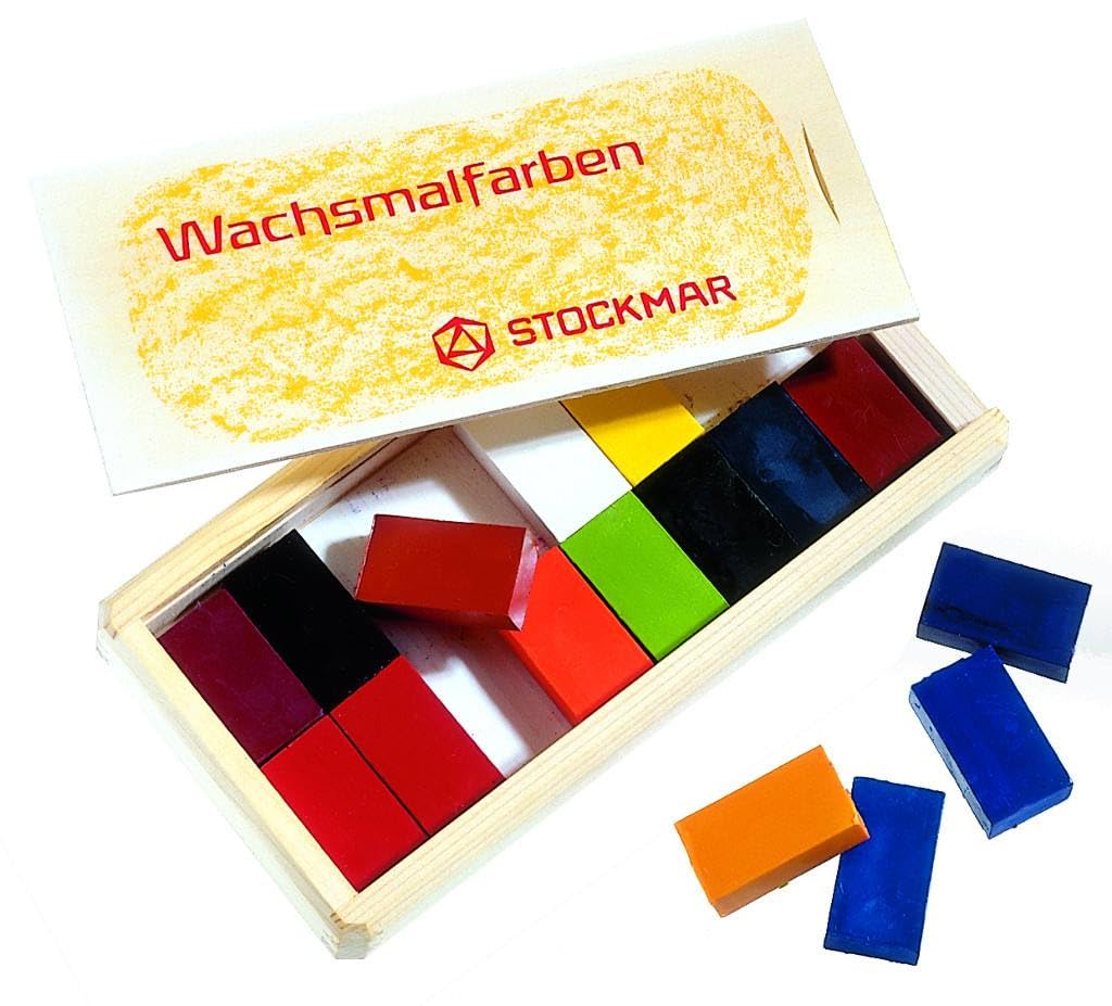 Stockmar Beeswax 16 Block Crayons in Wooden Storage Case