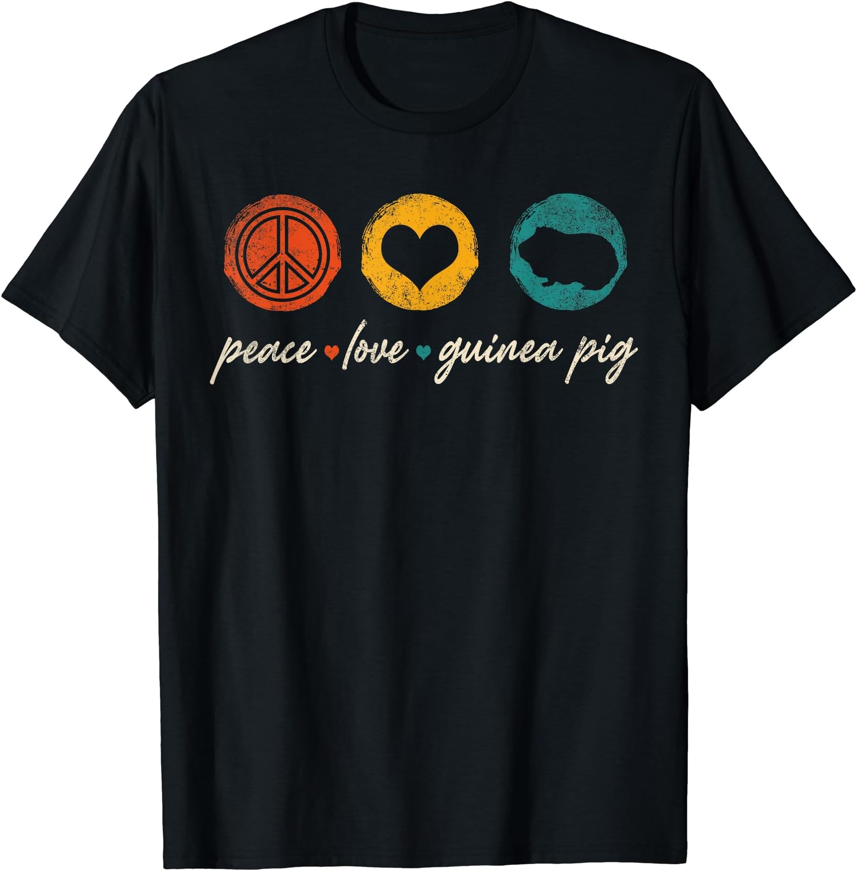 Vintage Peace Love Guinea Pig Funny Goat Lover Gifts T-Shirt